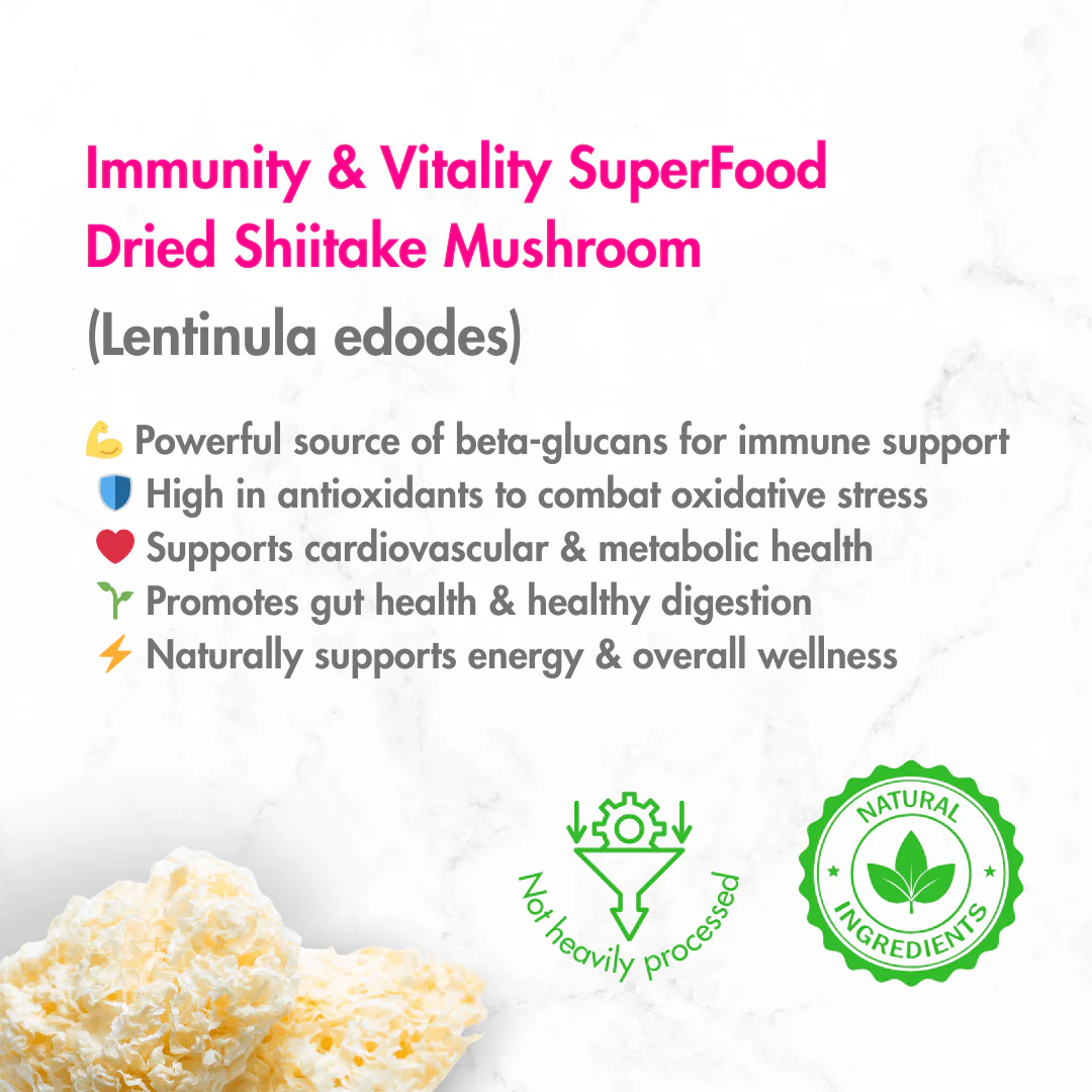 Shiitake Mushroom – Dried White Mushroom 100g - Image 2