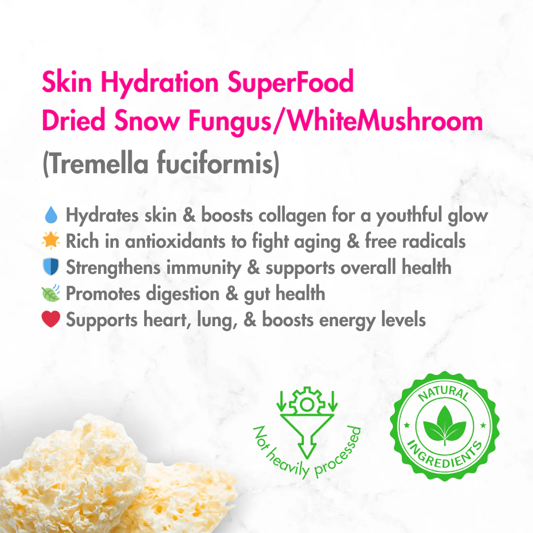 Snow Fungus Mushroom | Dried White Mushroom | Tremella | 75g (2 Pcs) - Image 3