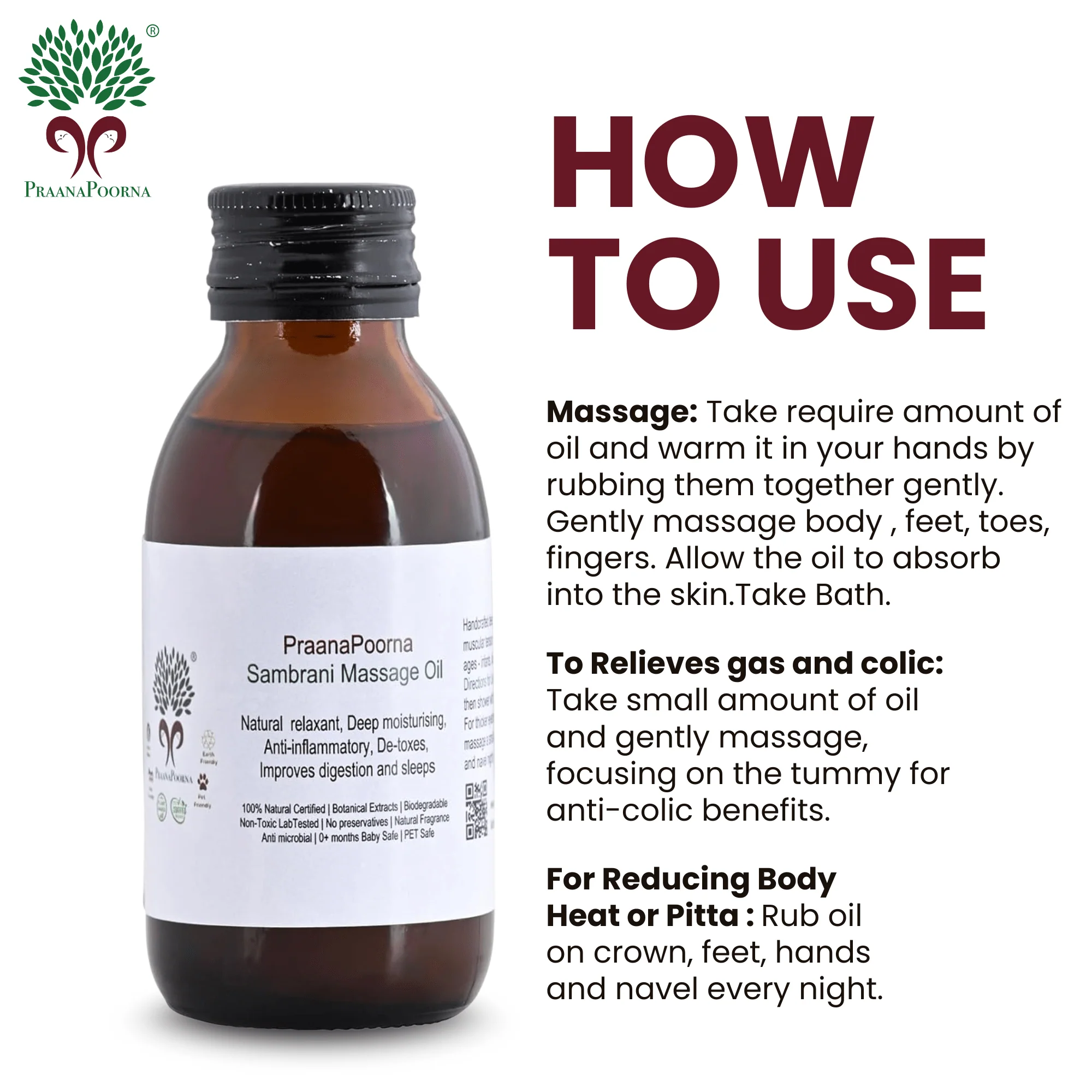 Sambrani Resin Infused Castor Massage Oil 100ml - Image 4