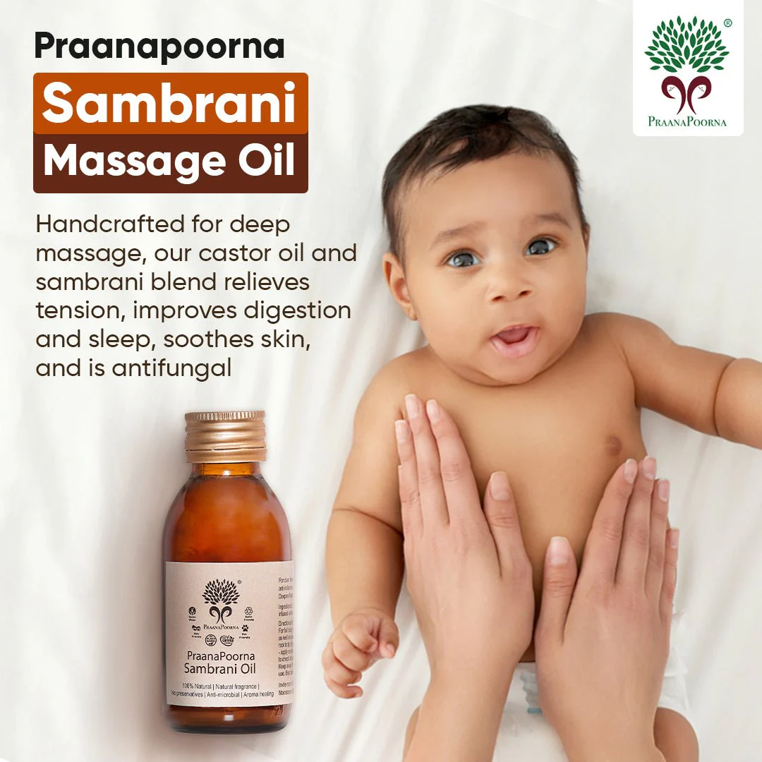 Sambrani Resin Infused Castor Massage Oil 100ml - Image 6