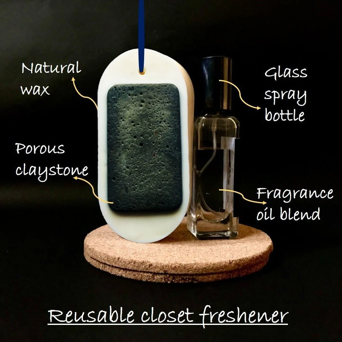 Sandalwood Vanilla fragrance- Grey Claystone Closet Freshener - Image 3