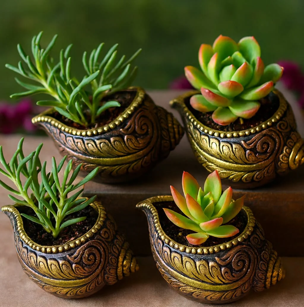 Sankh Planter 5 Inch | Decorative Terracotta Indoor & Outdoor Pot - Image 14