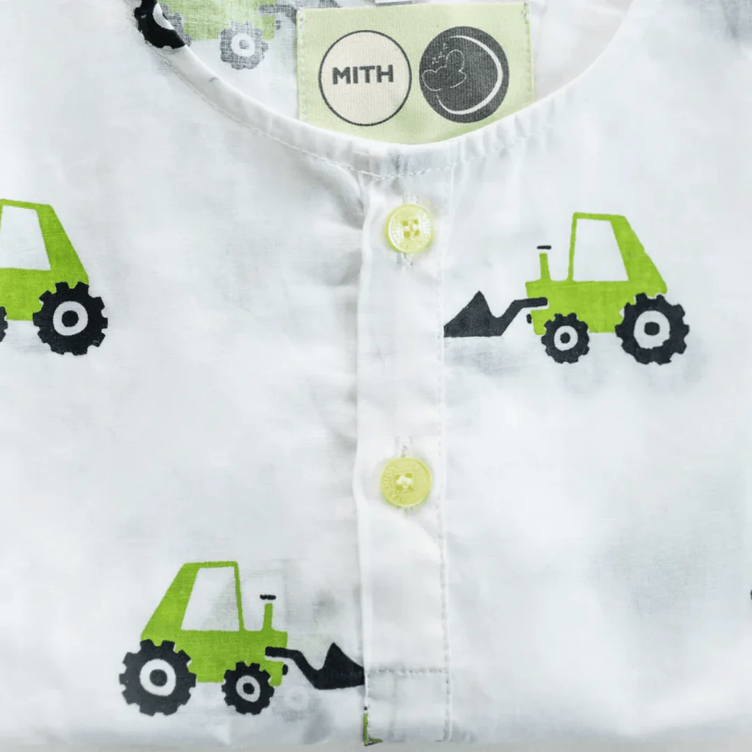Scoopy Excavator- Unisex Kids Cotton Nightwear - Image 6