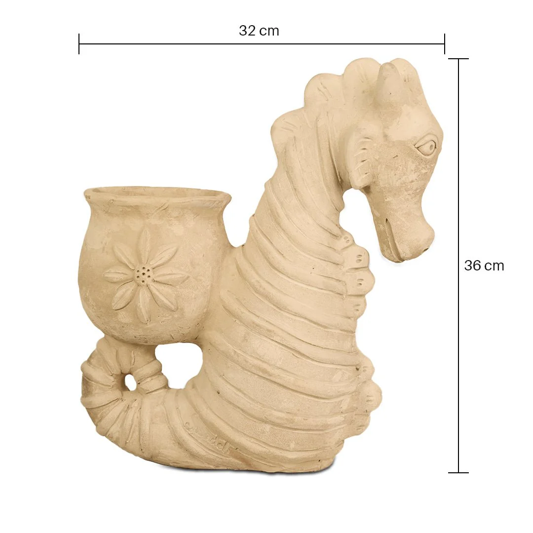 Seashell Seahorse Earthen Planter - Image 5