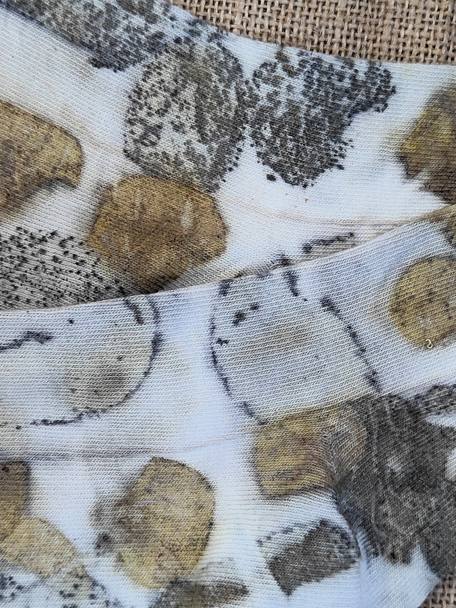 Seasonal Leaf Ecoprinted Pure Cotton Socks | Naturally Printed - Image 6
