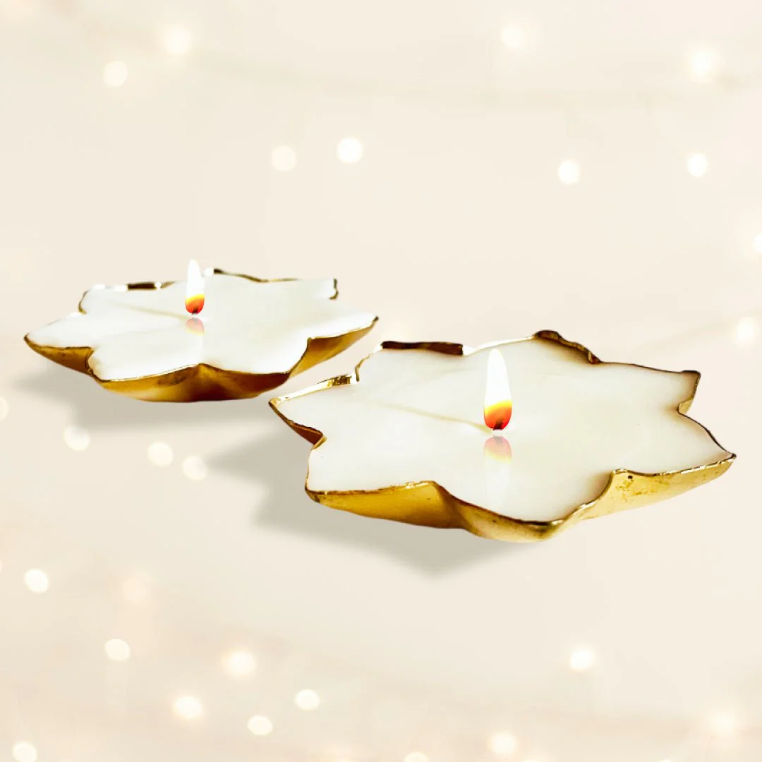 Shanvi | Laxmi Lotus Urli 100% Coconut Wax Diya/Candles | Set of 2 - Image 5