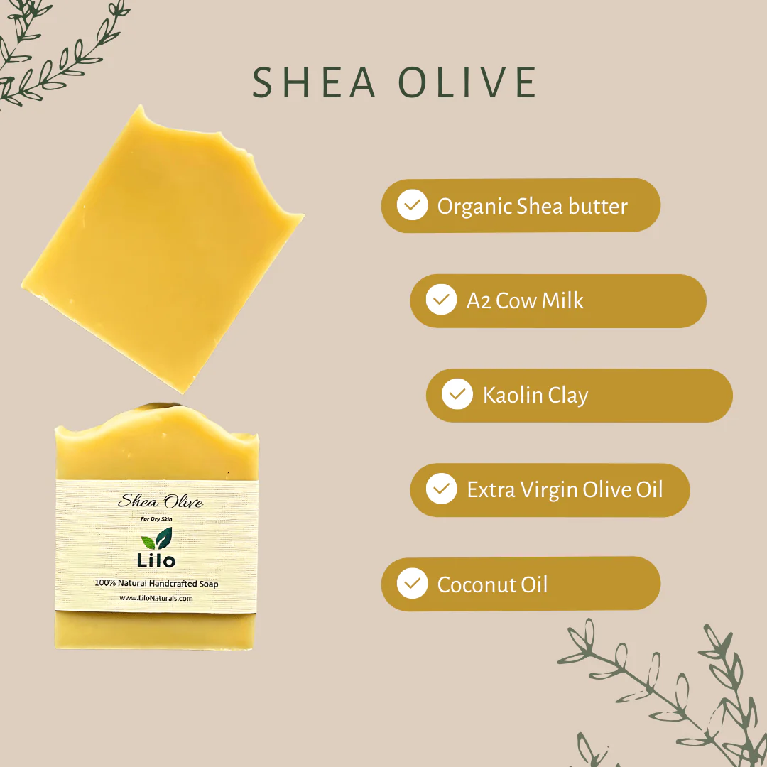 Shea Olive Bar Soap with Organic Shea Butter for Nourished Skin - Image 2