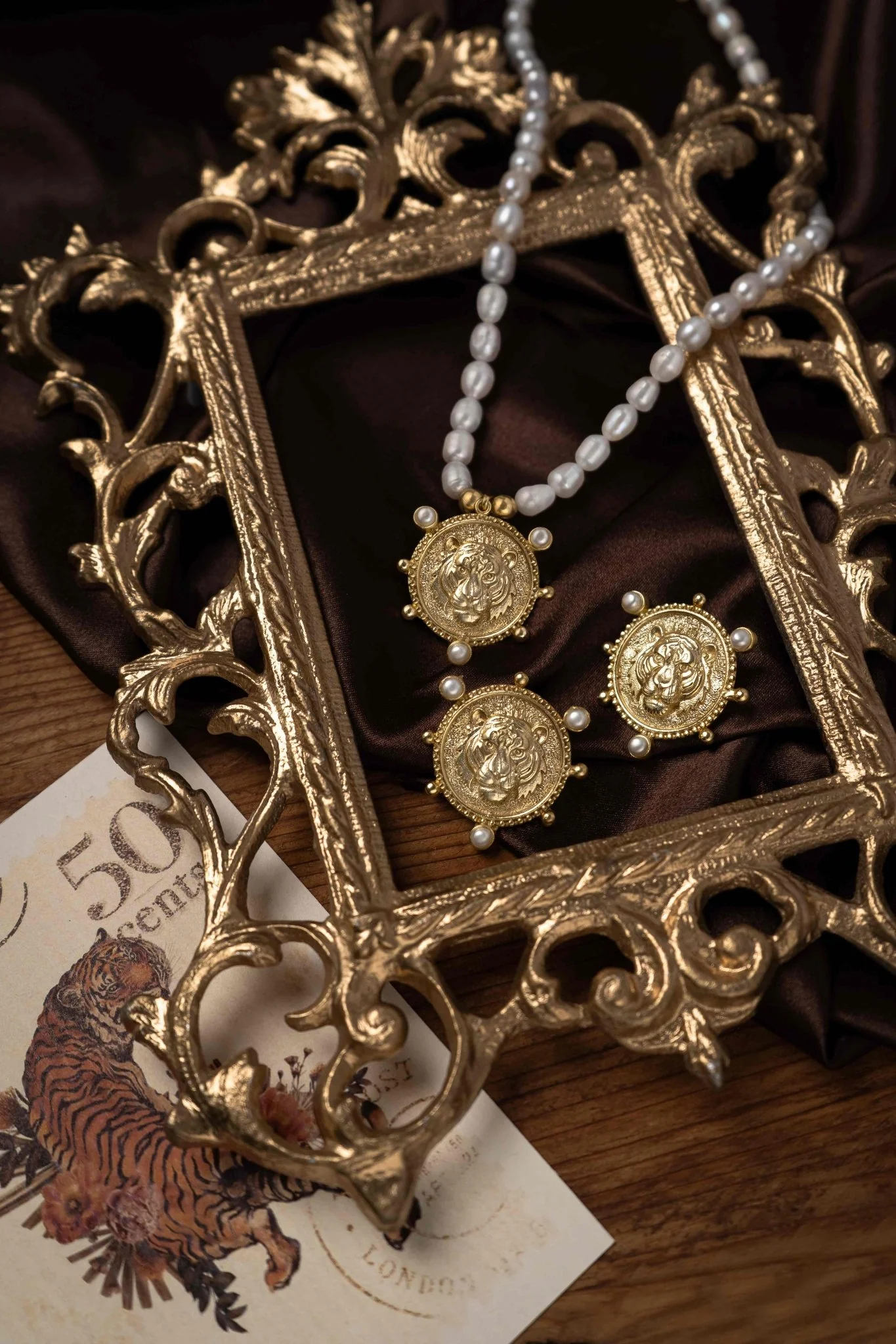 Shera Earrings | Recycled Brass With 22K Antique Gold Plating - Image 2