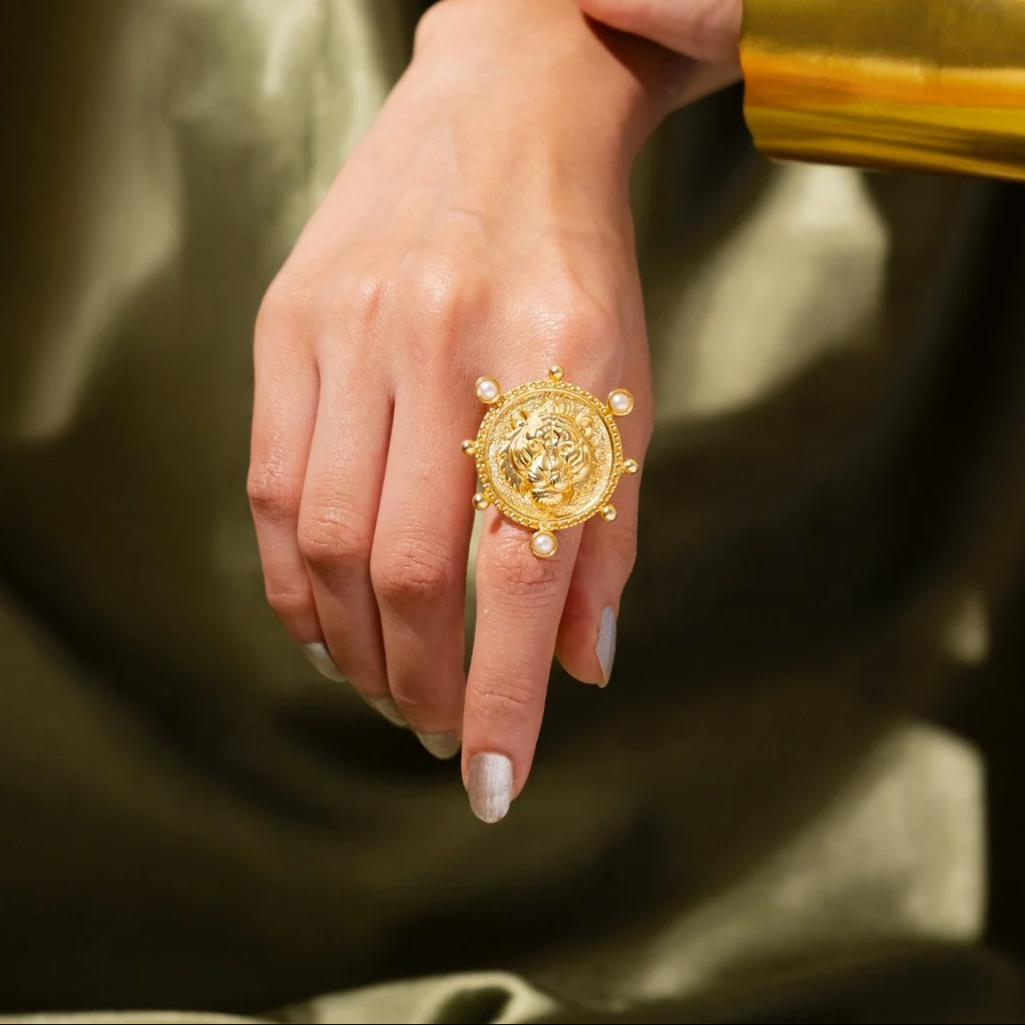 Shera Ring | Recycled Brass Ring with 22K Antique Gold Plating