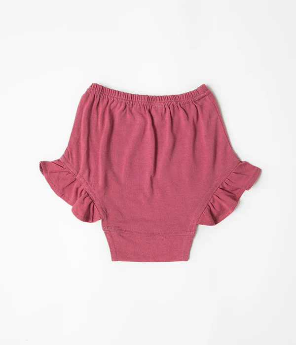 Herb Dyed Baby Shorts With Ruffle Details