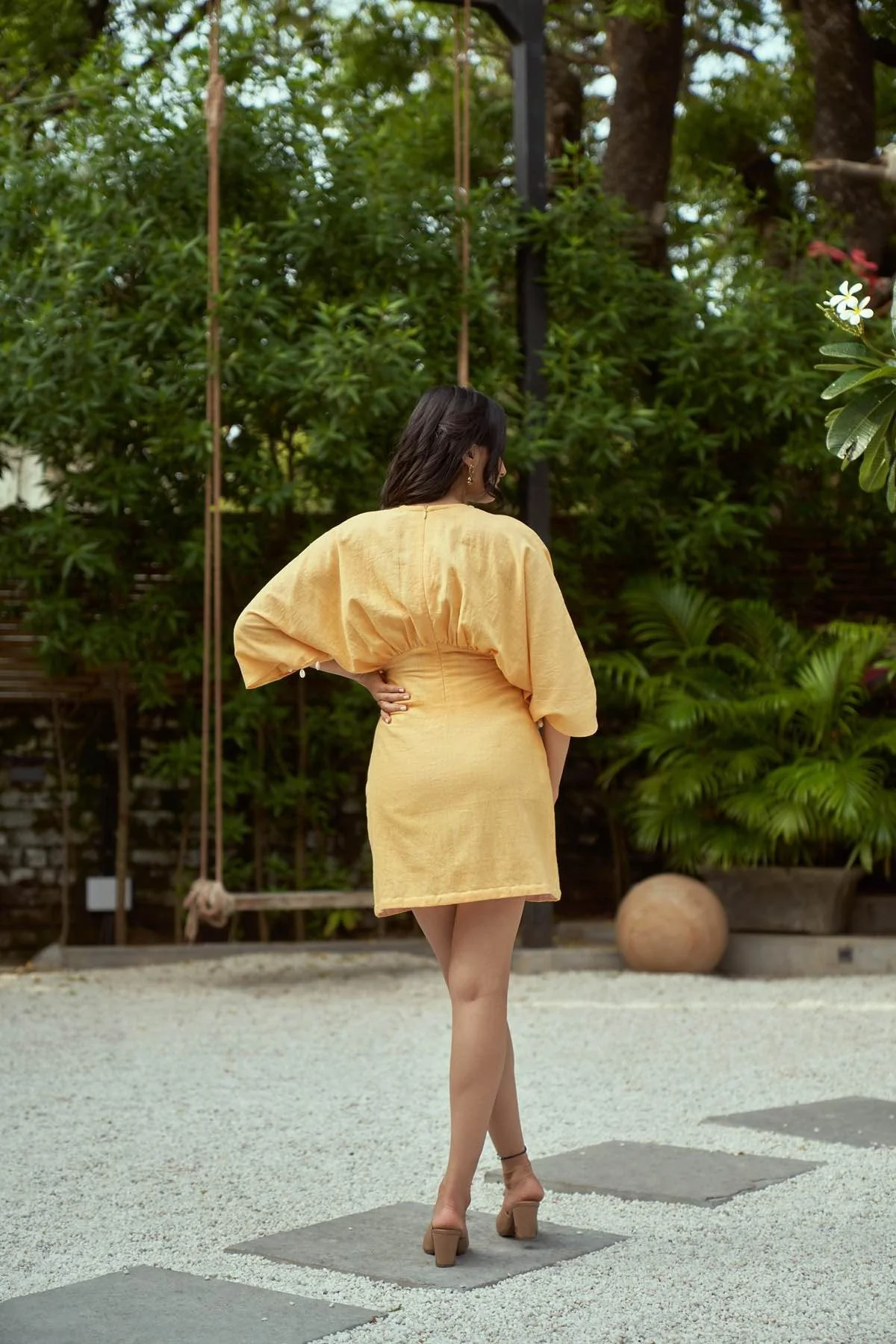Sicily Kaftan Short Handloom Cotton Dress - Image 4
