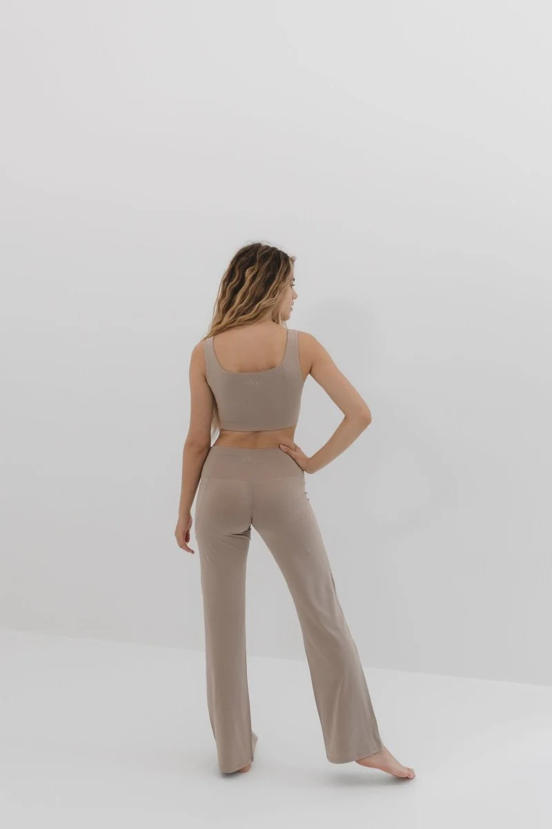 Sienna Yoga Co-ord Set in Beige – Comfortable Natural Fabric Outfit - Image 3