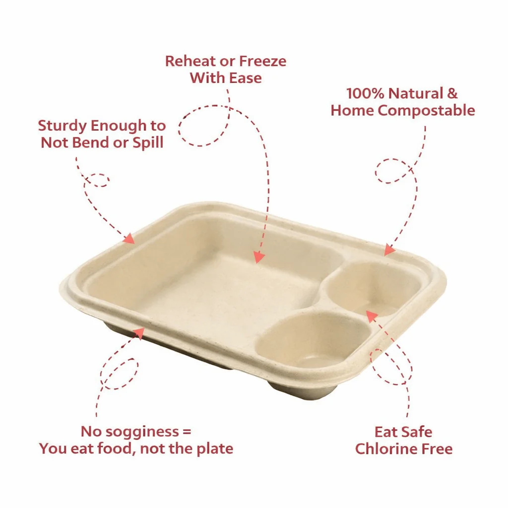 Snack Tray – 3 Compartment | Durable, Eco-Friendly Serving Tray - Image 2