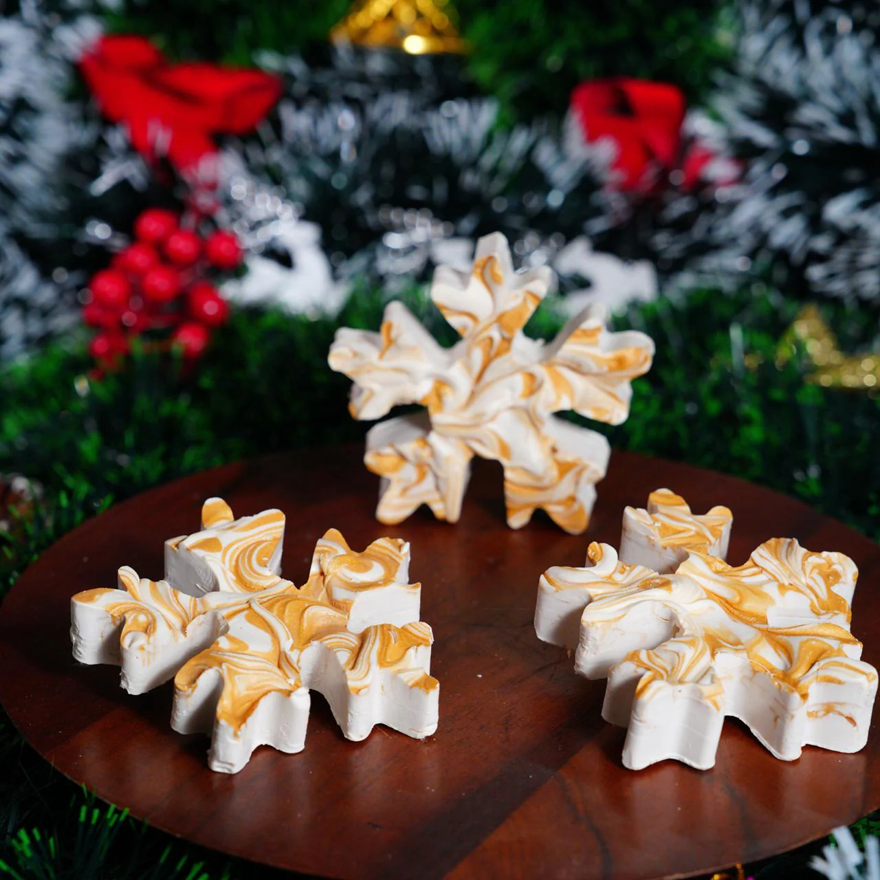 Snowflake Soap | Handmade Winter-Themed Moisturizing Bath Bar