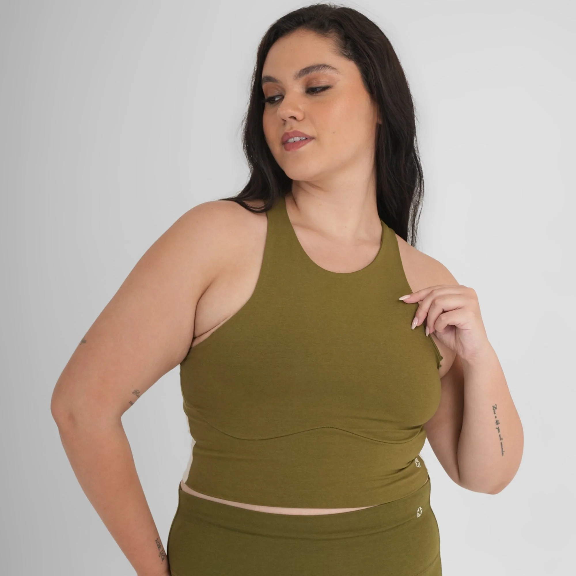 Snug Fit Athletic Olive Sports Tank | Stretchable Activewear - Image 3