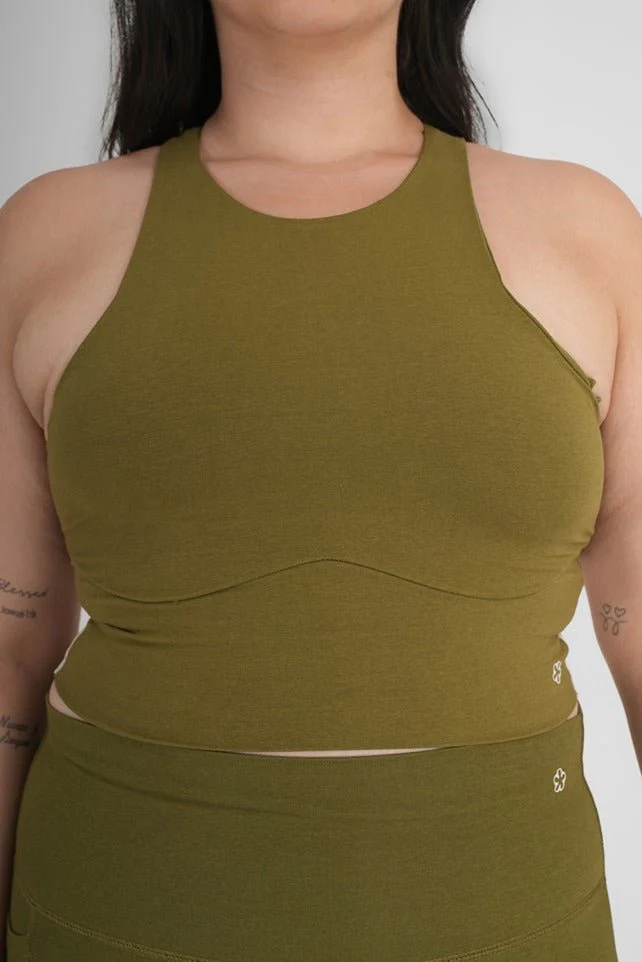Snug Fit Athletic Olive Sports Tank | Stretchable Activewear - Image 4