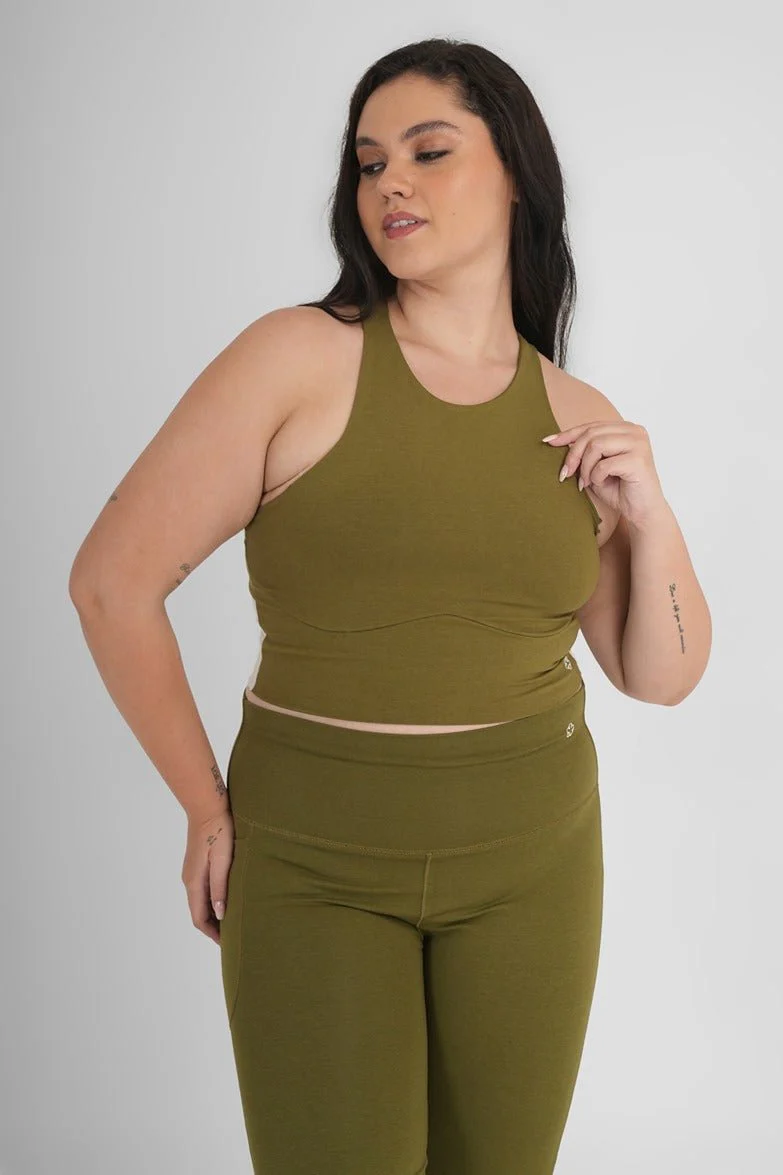 Snug Fit Athletic Olive Sports Tank | Stretchable Activewear - Image 7