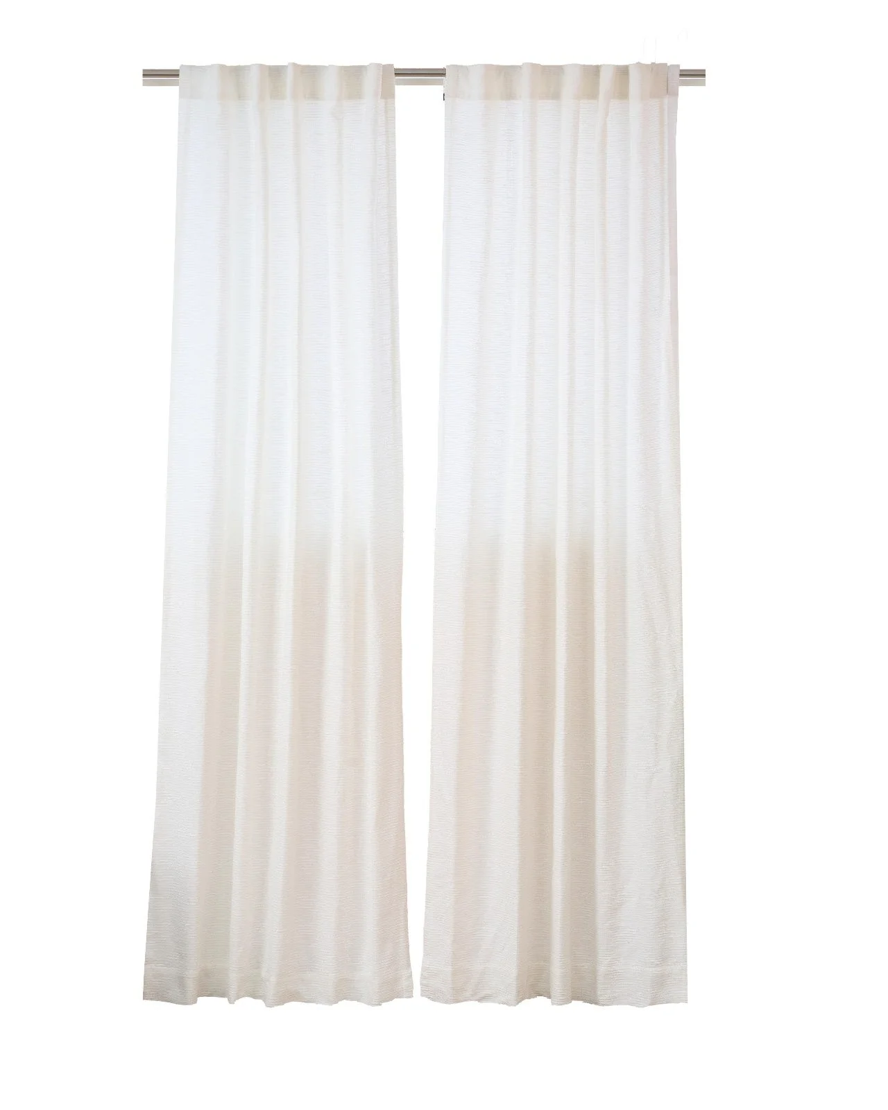 Soft Cotton Curtains For Living & Bedroom | White | 243 x 121 cm - Image 2