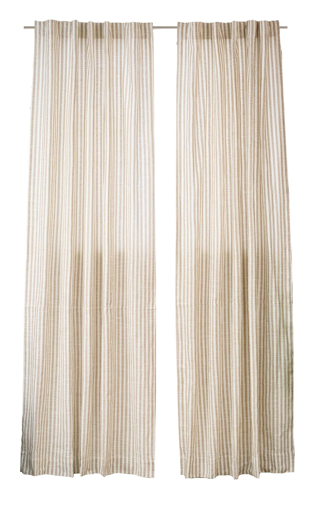 Soft Cotton Striped Curtains For Living & Bedroom | Window Drapes - Image 2