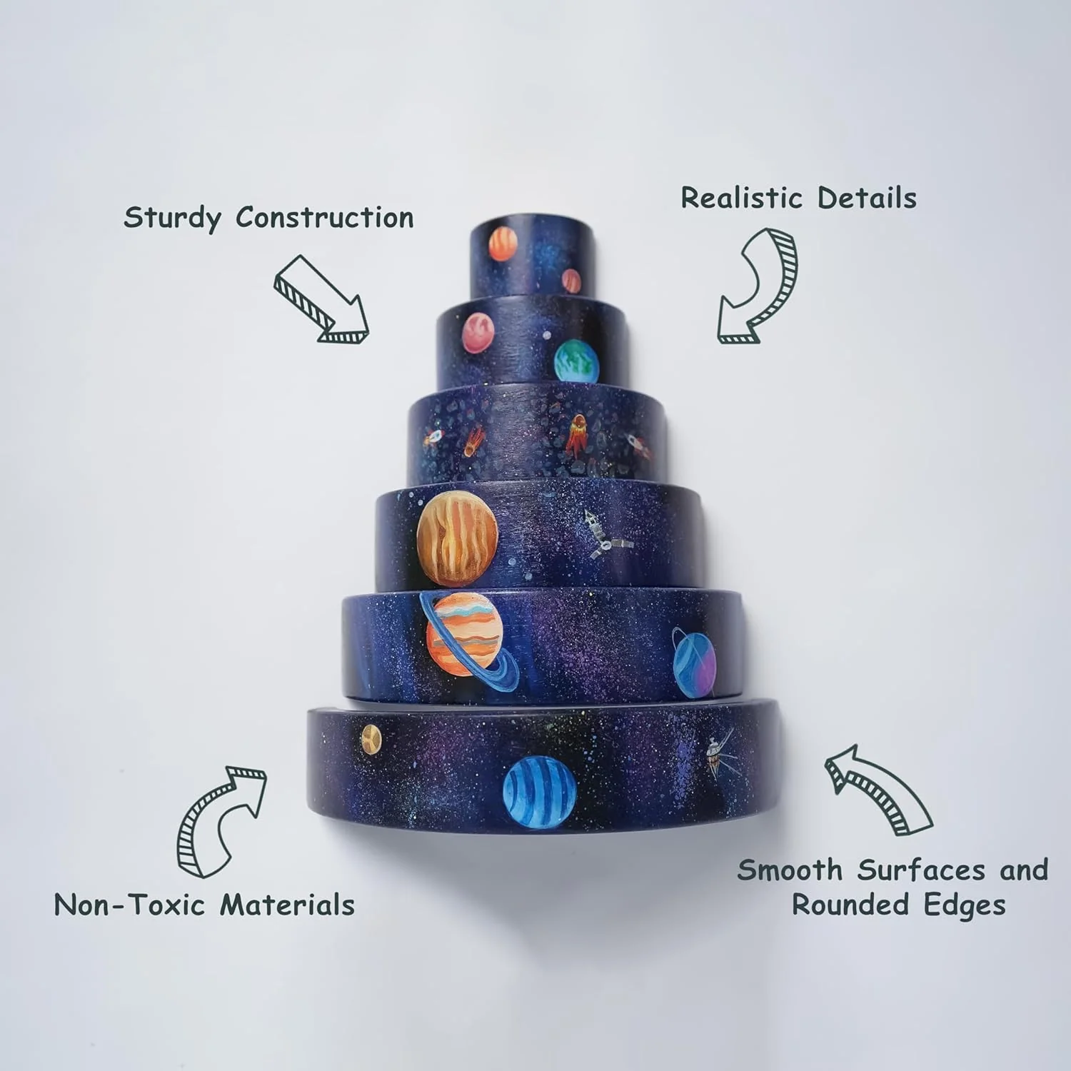 Solar System Wooden Stacker Toy - Image 5