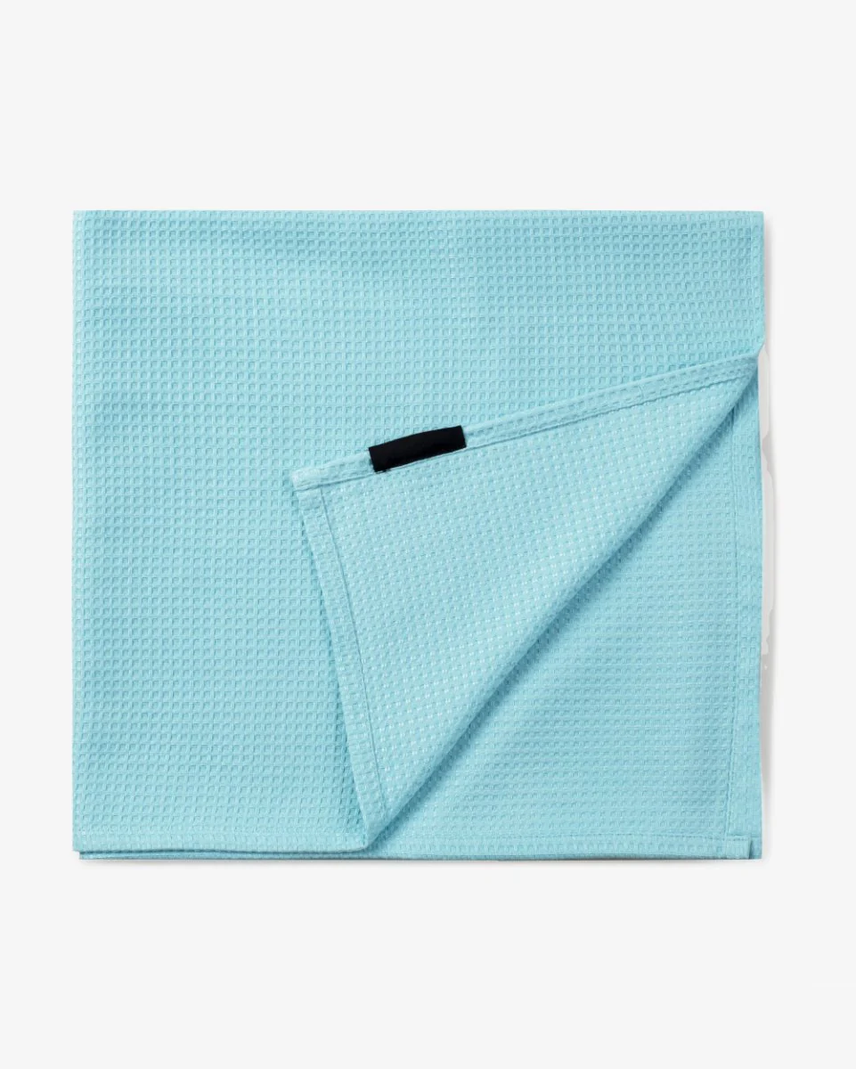 Bath, Hand & Face Towel | Sorrento Waffle Aqua- Set of 3 - Image 6
