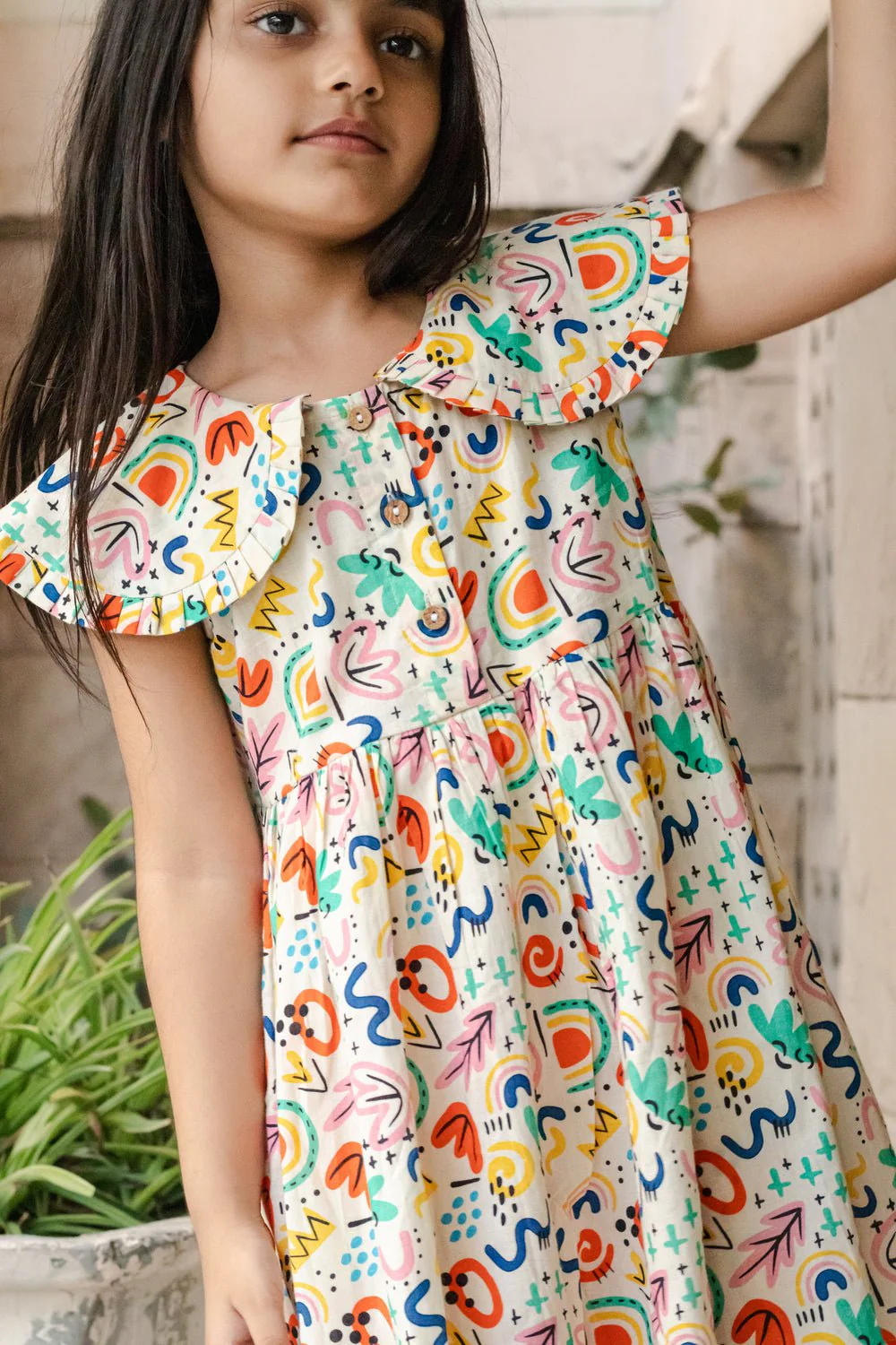 Soul Surfer Dress | Abstract Print Colorful Cotton Dress for Women