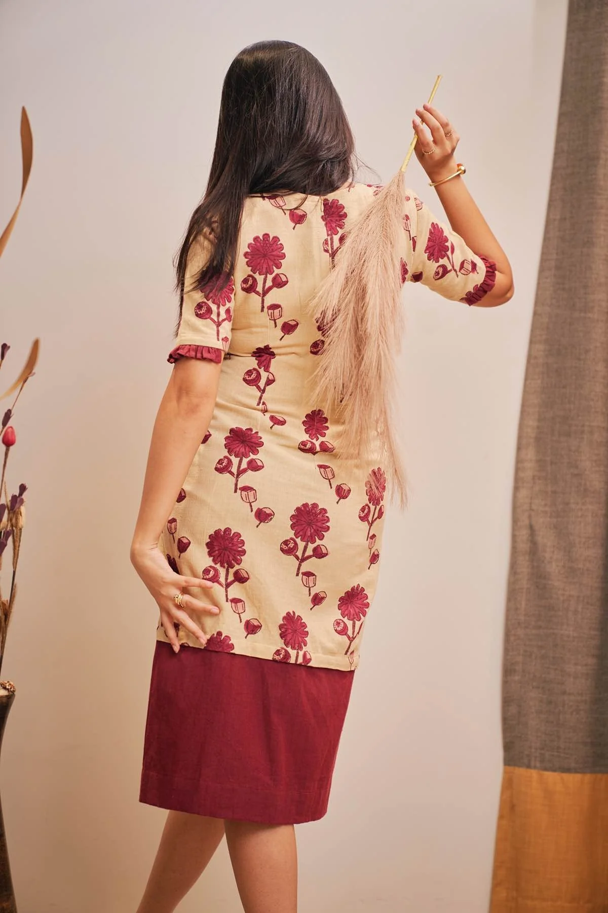 Soulful Pod Detachable Long Cotton and Hemp Dress - Image 3