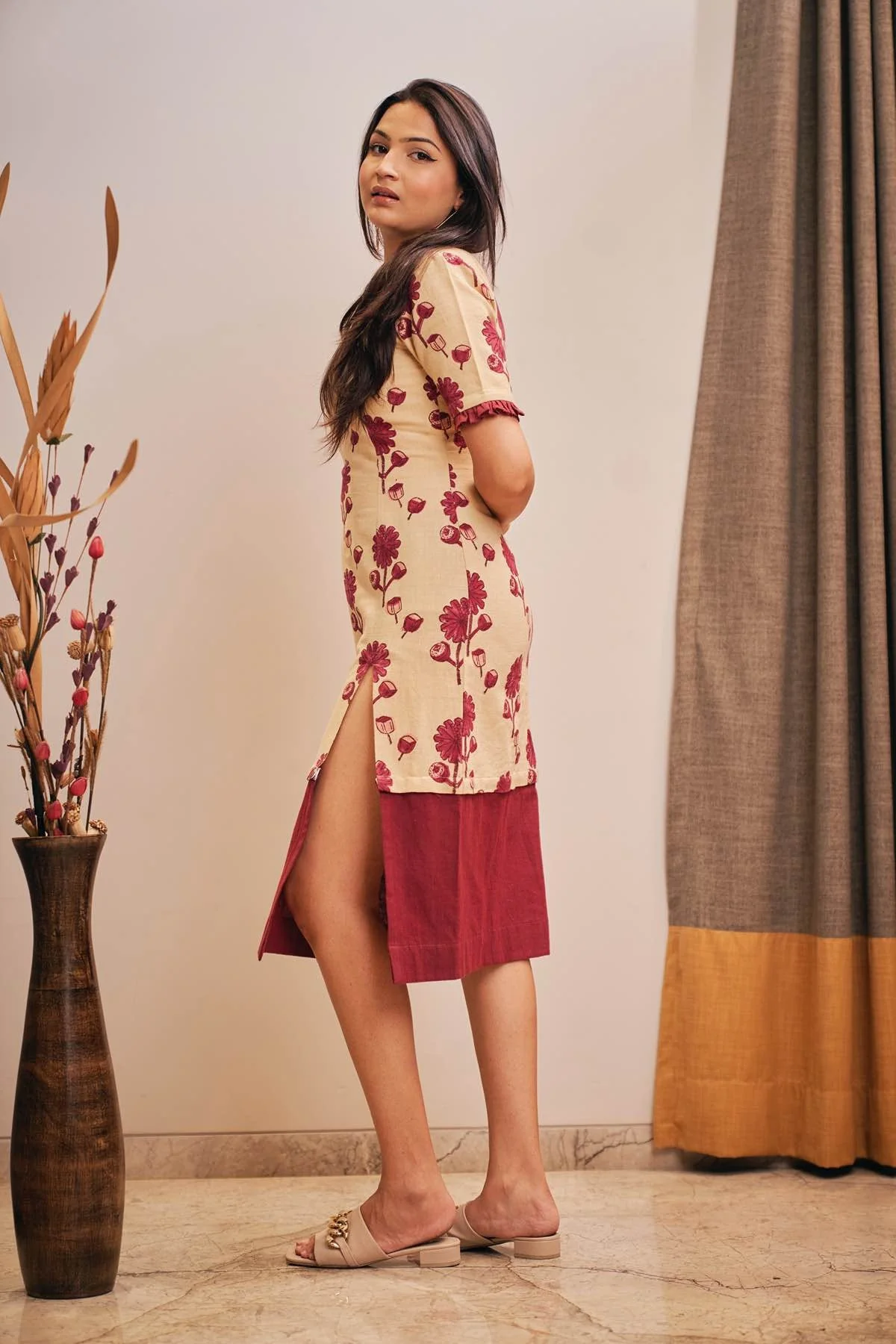 Soulful Pod Detachable Long Cotton and Hemp Dress - Image 4