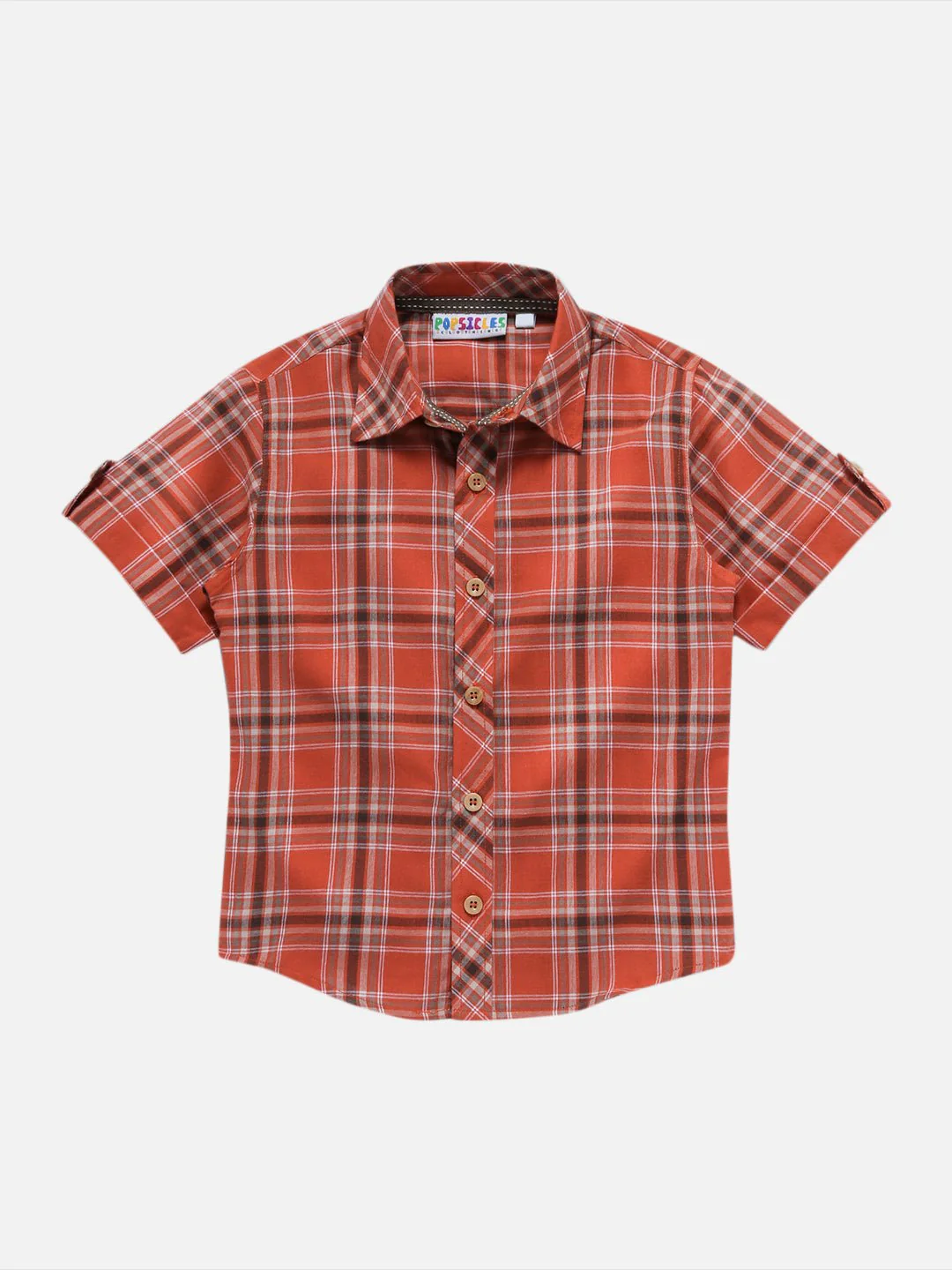 Boys Checkered Stone Shirt Regular Fit – Comfortable Cotton Shirt