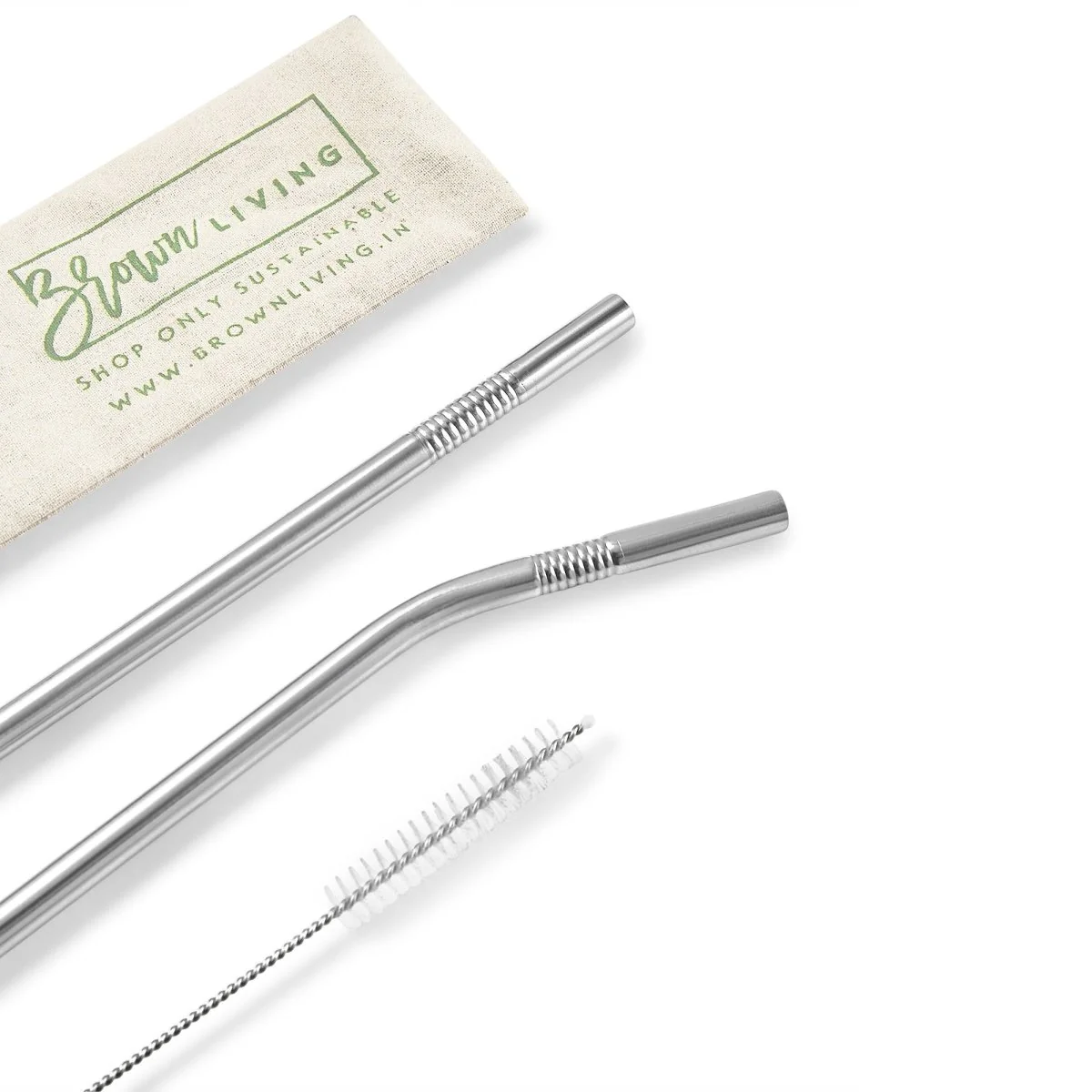 Stainless Steel Straw Set | 1 bent & 1 straight with a cleaner - Image 4