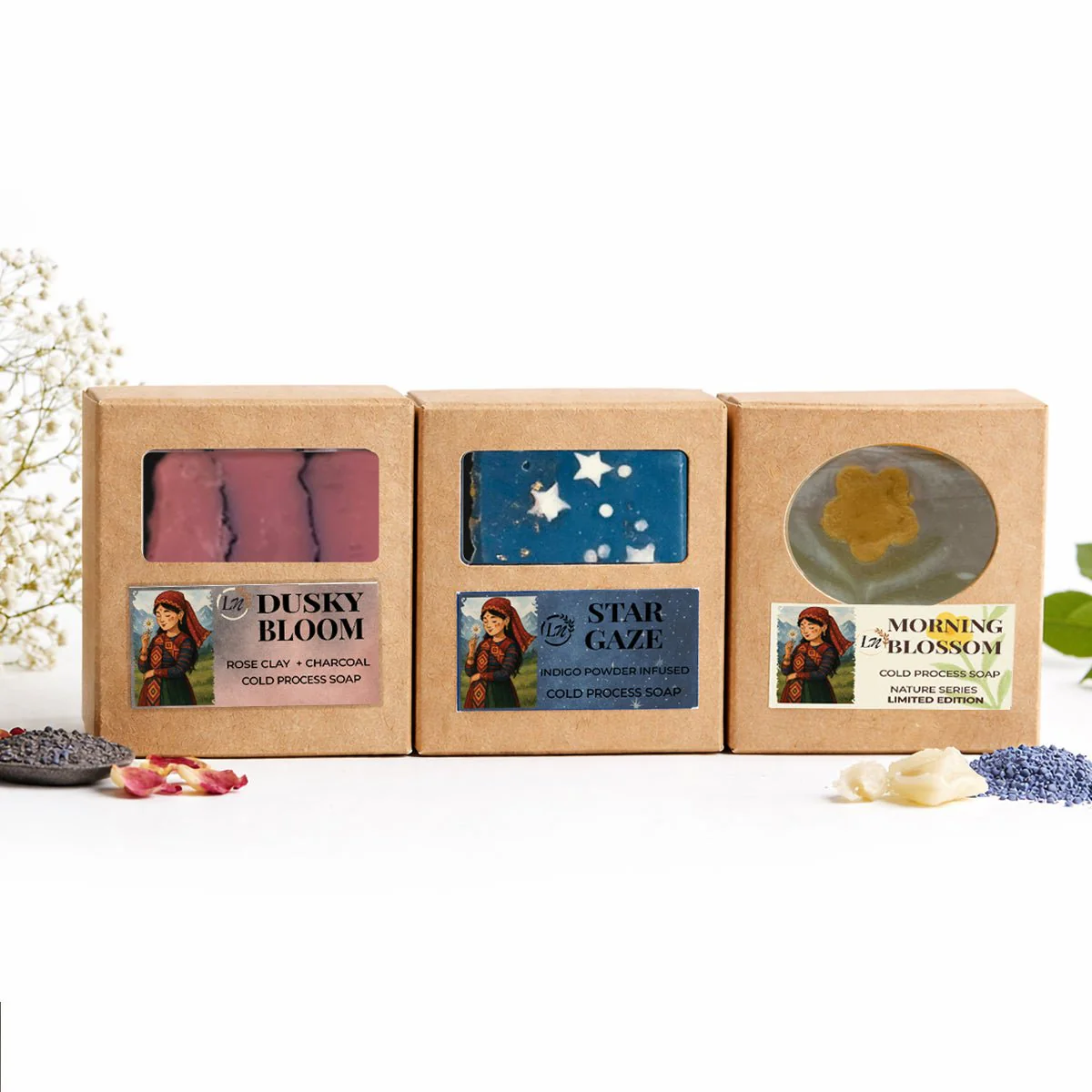 Star Gaze, Dusky Bloom & Morning Blossom Soap Set Pack Of 3 - Image 5