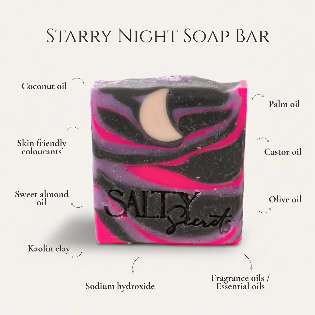 Starry Night Soap Bar- Artistic Handcrafted Bath Soap - Image 2