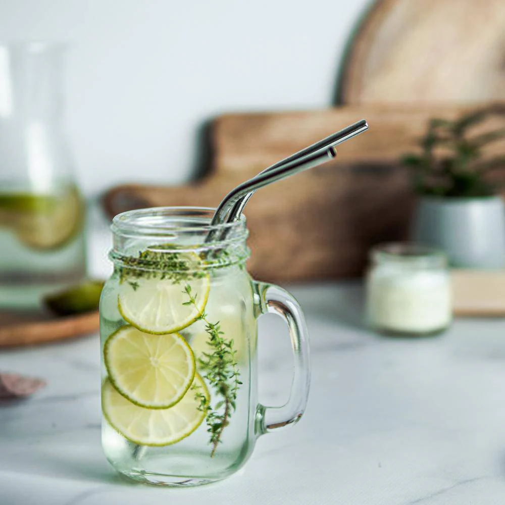 Steel Straws | Reusable Straws 2 Bent + 2 Straight + 1 Cleaner + 1 Pouch | Eco friendly Straws - Image 4