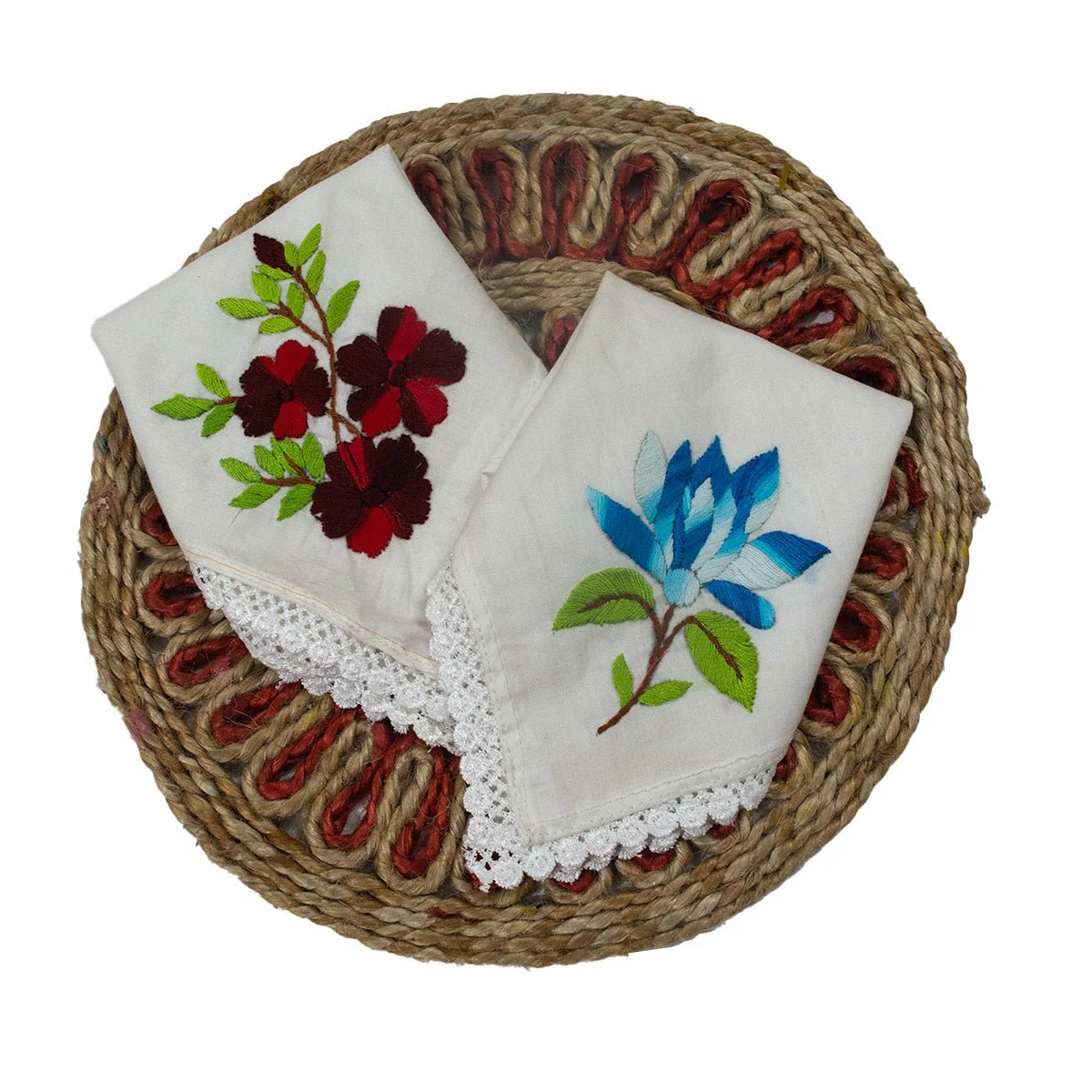 Pure Cotton Hand Embroidered Women’s Handkerchiefs - Image 5