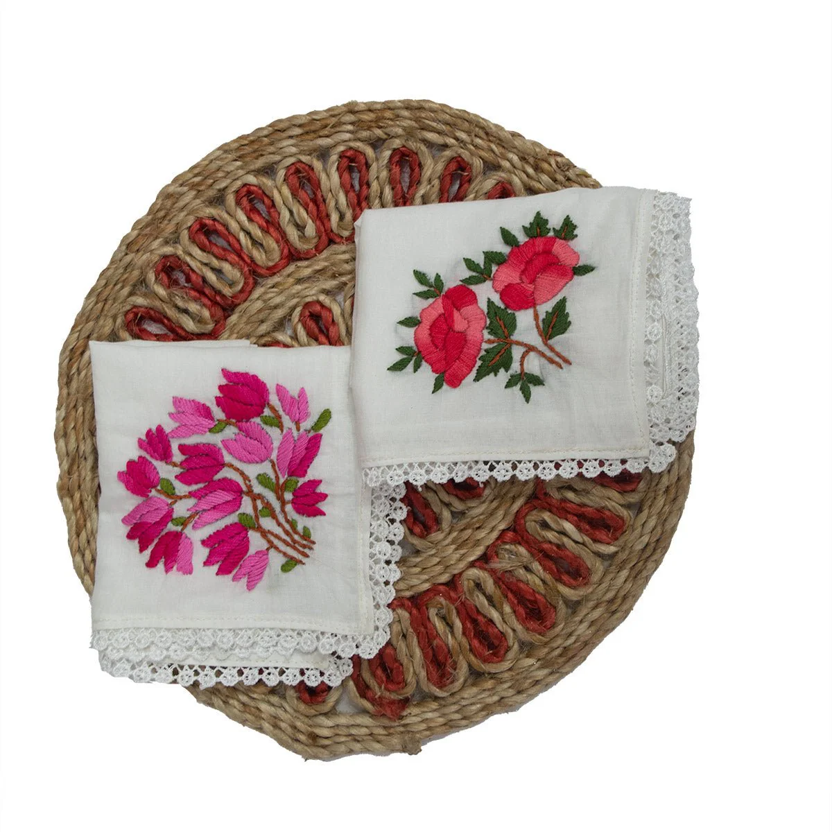 Pure Cotton Hand Embroidered Women’s Handkerchiefs - Image 6