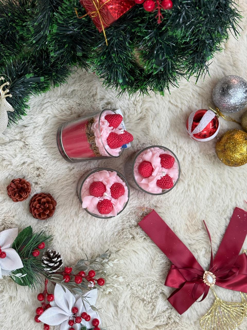 Strawberry Cheesecake Candle | Dessert Scented Soy Wax Candle - Image 2