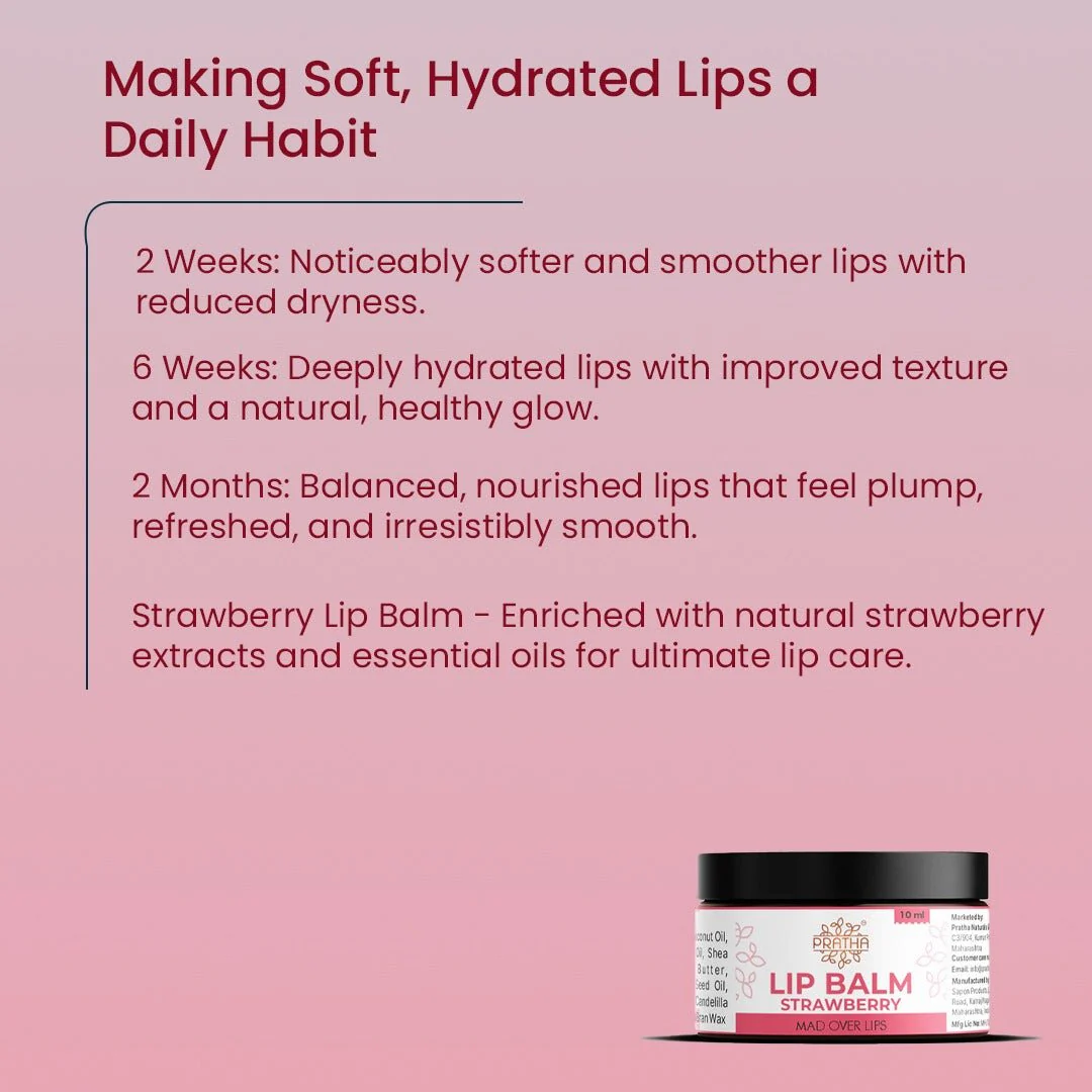 Strawberry Lip Balm | Hydrating & Soft Lips - Image 4