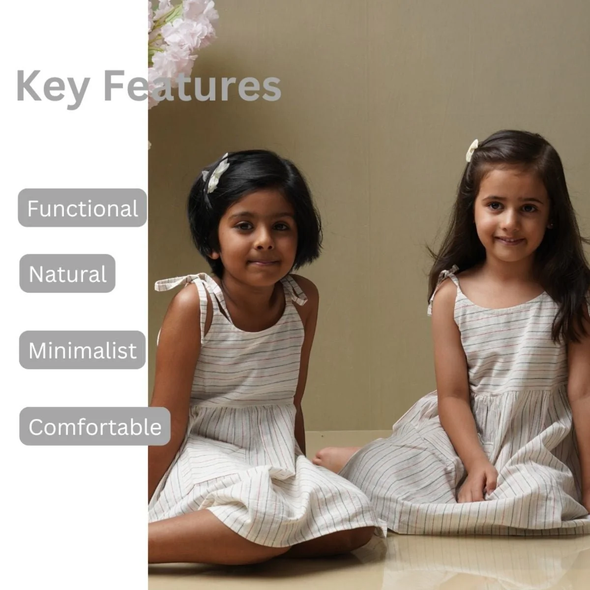 Sleeveless Girls Frock with Adjustable Strap | Cotton Summerwear - Image 3