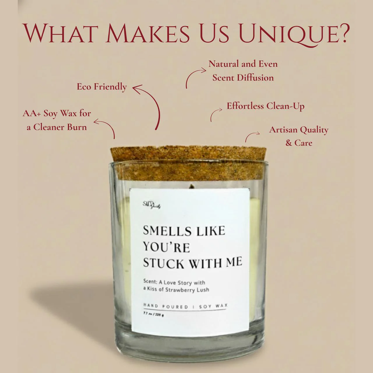 Stuck with Me Soy Wax Candle- Scented with Zdore - Image 3