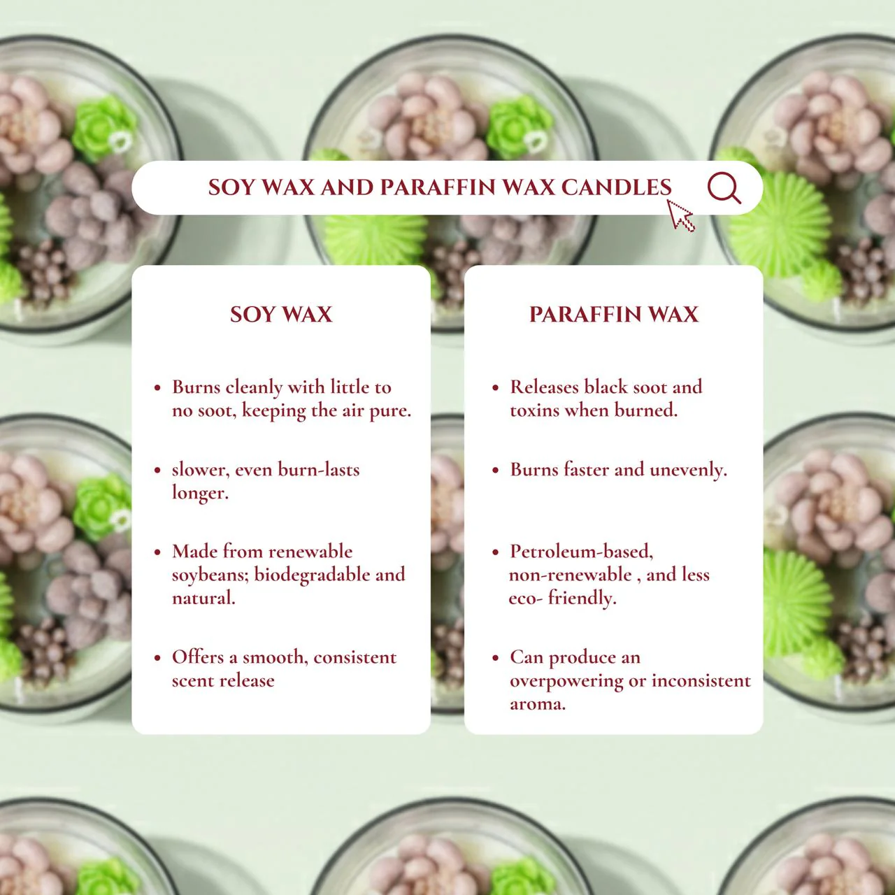 Succulent Scented Candle- Fresh Green Fragrance Home Decor - Image 4
