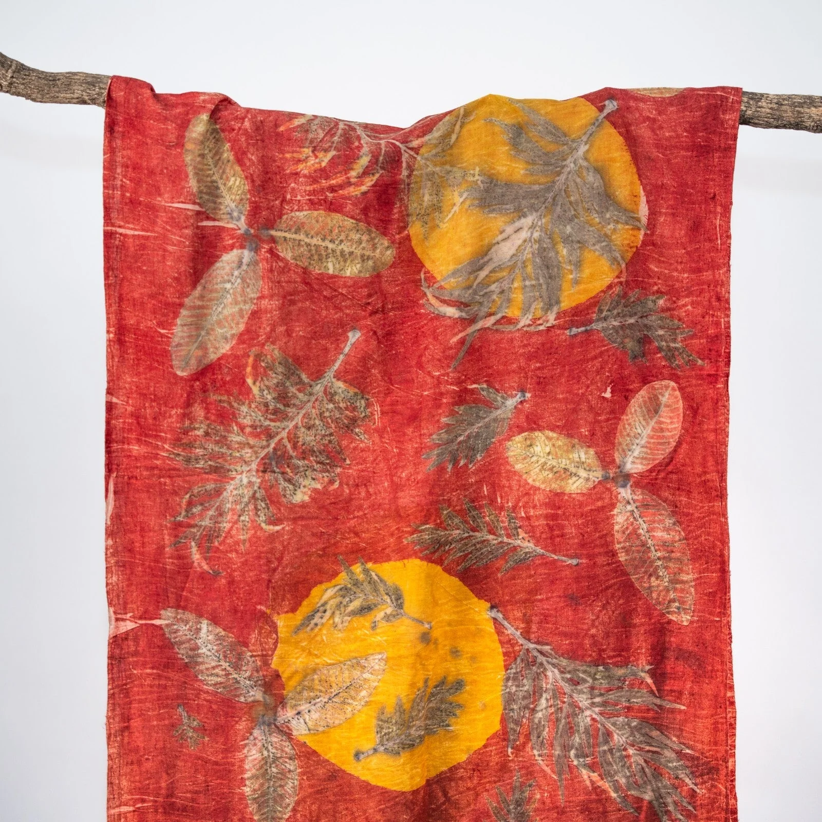 Sunset Eri Silk Scarf – Handcrafted Natural Silk Stole - Image 4