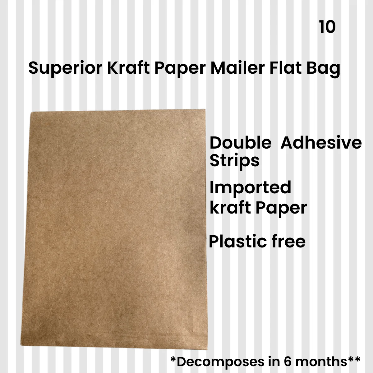 Superior Kraft Paper Mailer Flat Bag - Image 2