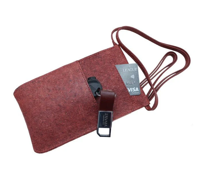 Sustainable Natural Coconut Leather Mobile Sling Bag - Image 3