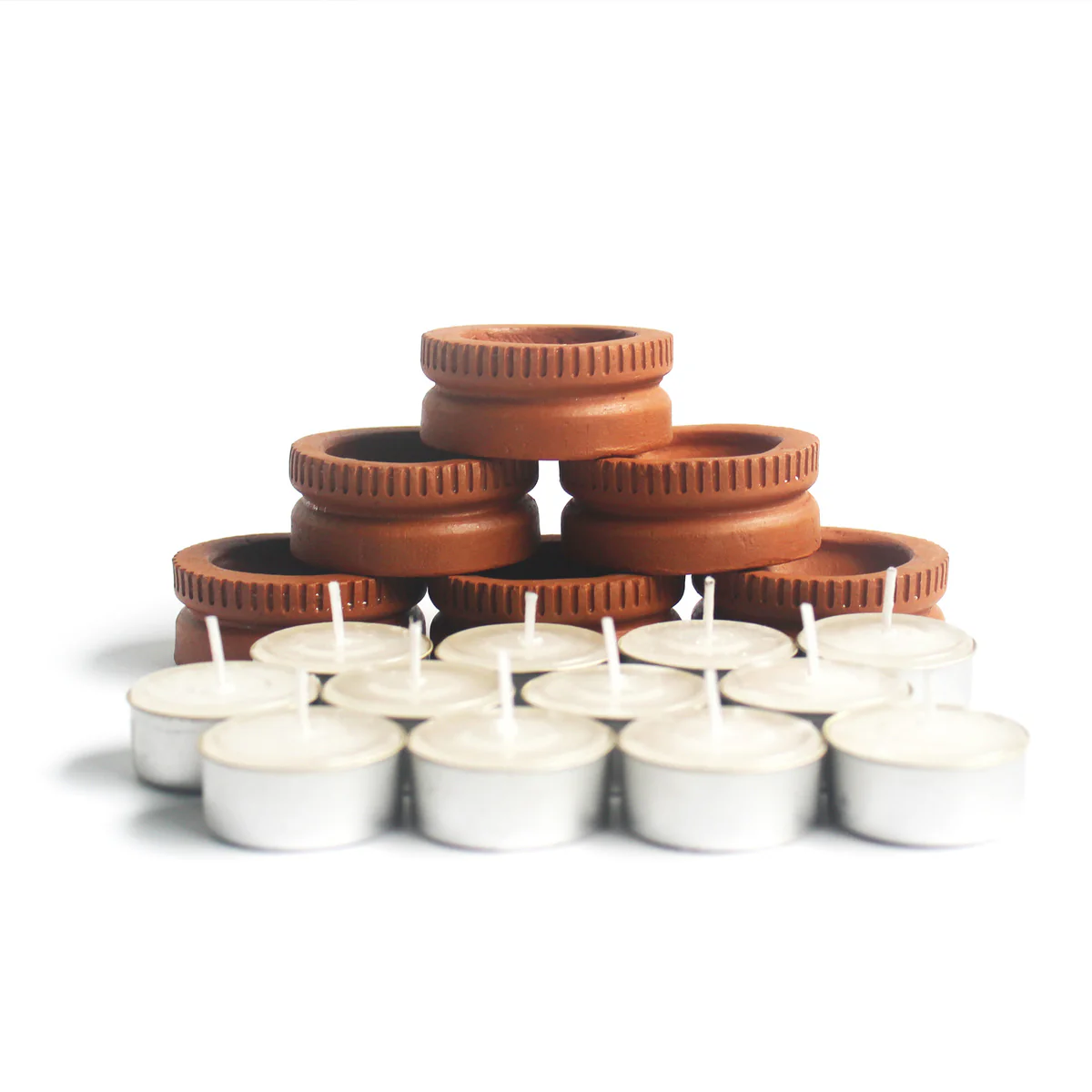 Tab Tech Candle Holder- Set of 6 with 6 Free Soywax Tealights - Image 4