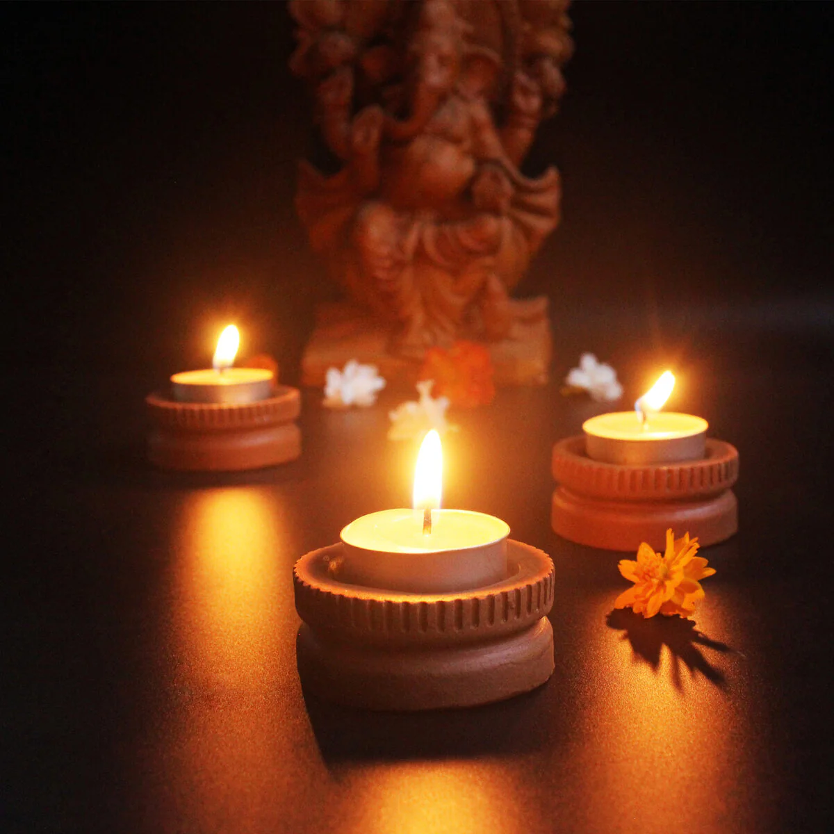 Tab Tech Candle Holder- Set of 6 with 6 Free Soywax Tealights - Image 7
