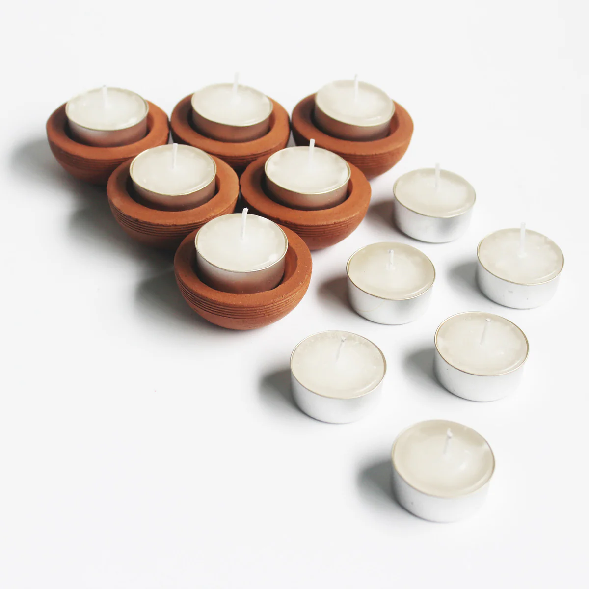 Tab Zems Candle Holder- Set Of 6 with Free 6 Soywax Tealights - Image 2