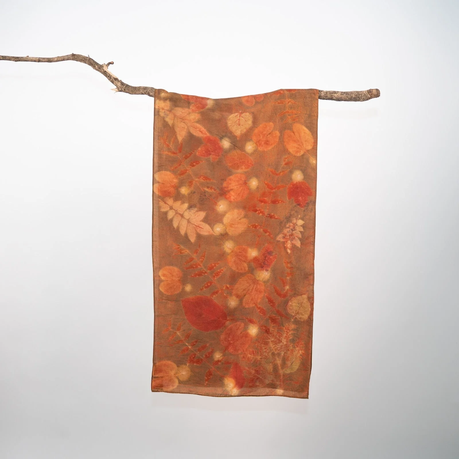 Tan Silk Scarf – Handcrafted Natural Silk Stole - Image 3