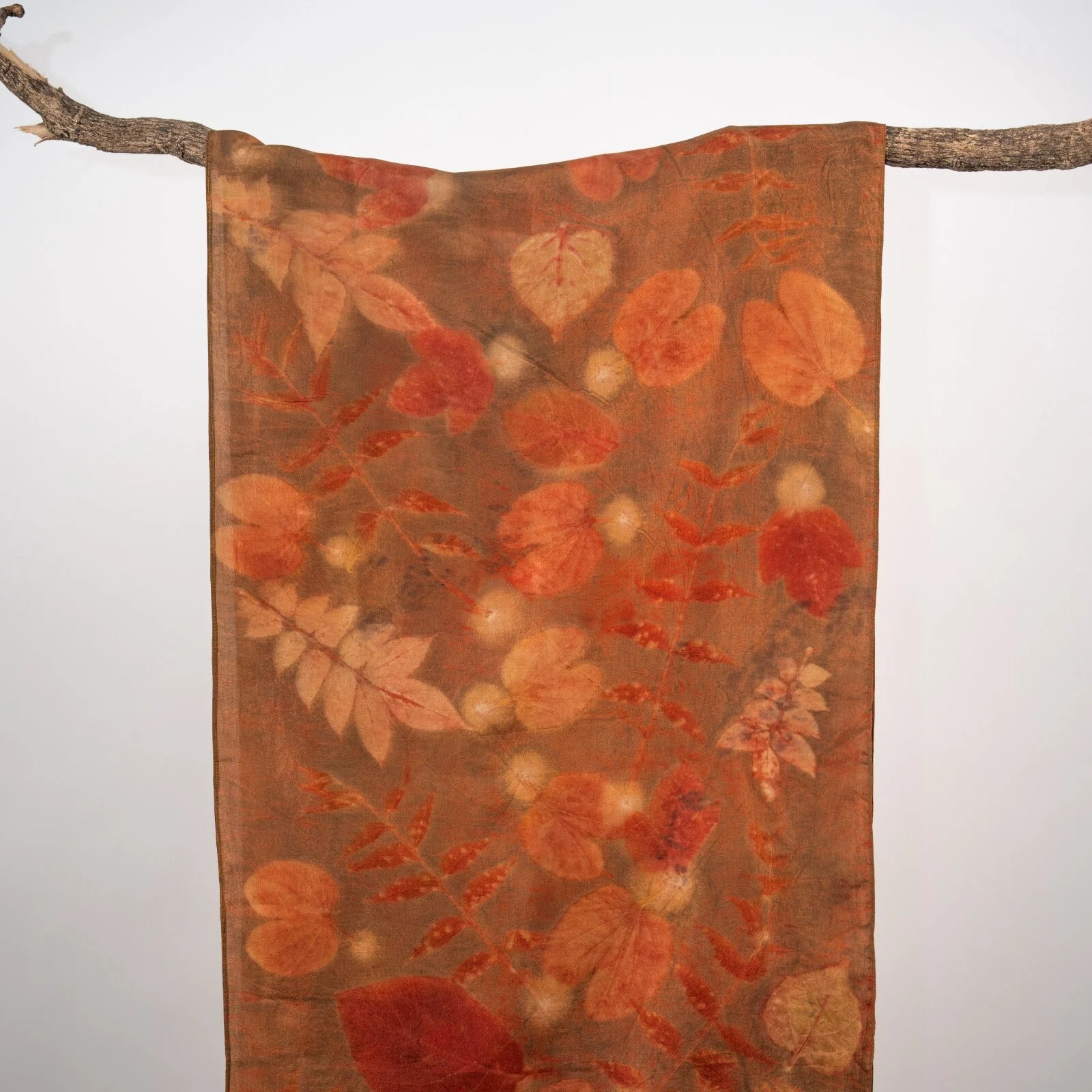 Tan Silk Scarf – Handcrafted Natural Silk Stole - Image 4