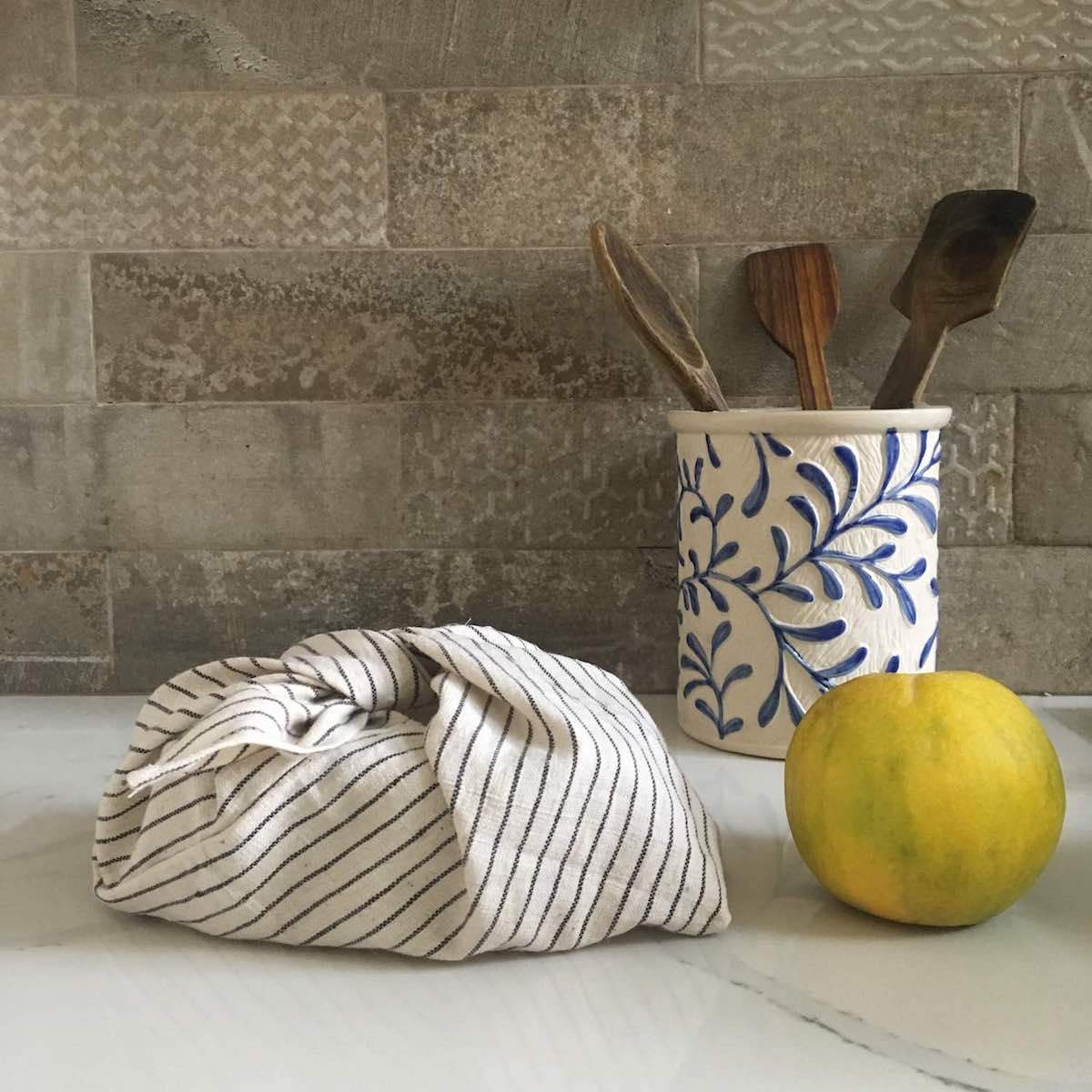Bento Bag -Japanese Knot Bags in Organic Kala Cotton - Set of 2