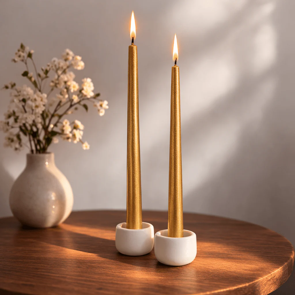 Unscented Taper Candles Set Of 4 Elegant Dinner Candles